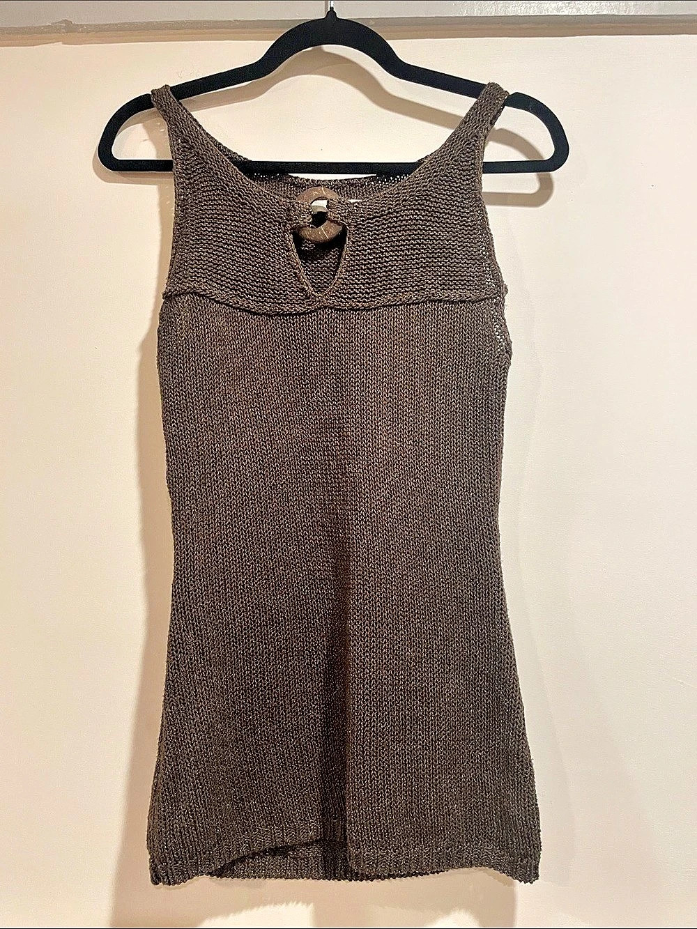 Coastal cowgirl vintage  Brown Knit , sleeveless camisole western boho chic M